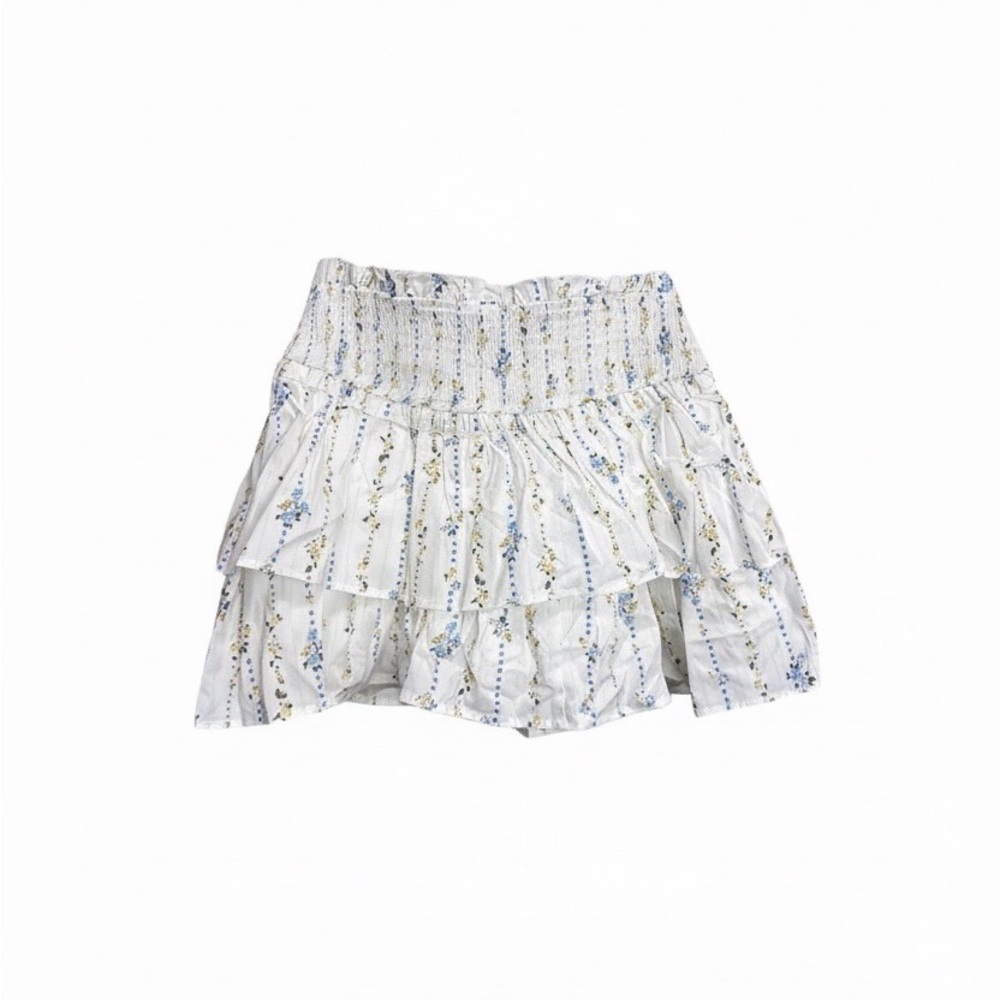 Floral Tiered Ruffle Mini Skirt
